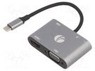 Adapter; OTG,USB 3.0,USB 3.1; nickel plated; 0.15m; black; 5Gbps VCOM
