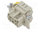 Connector: HDC; contact insert; female; Han® ES; PIN: 6; 6+PE; 16A HARTING