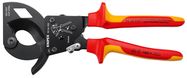 KNIPEX 95 36 250 Cable Cutter (ratchet action) insulated with multi-component grips, VDE-tested black atramentized 250 mm