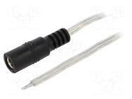 Cable; 2x0.5mm2; wires,DC 5,5/2,5 socket; straight; transparent BQ CABLE