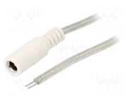 Cable; 2x0.5mm2; wires,DC 5,5/2,5 socket; straight; transparent BQ CABLE