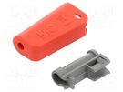 Plug case; red; Overall len: 36.3mm; Socket size: 4mm STÄUBLI
