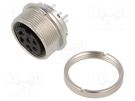 Connector: M16; socket; female; THT; PIN: 6; 5A; 150V; straight; IP40 BINDER