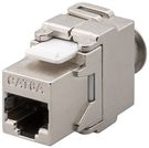 Keystone Module RJ45 CAT 6A, STP - 17.1 mm wide, 180° cable outlet, butterfly type, for IDC connection (toolless)