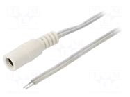 Cable; 2x0.5mm2; wires,DC 5,5/2,1 socket; straight; transparent BQ CABLE