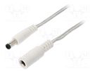 Cable; 2x0.5mm2; DC 5,5/2,5 plug,DC 5,5/2,5 socket; straight BQ CABLE