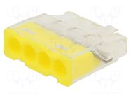 Quick splice; 24A; 450V; spring clamp; yellow; polycarbonate; 11mm SIMET