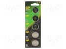 Battery: lithium; 3V; CR2450,coin; 610mAh; non-rechargeable; 5pcs. GP