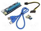 Riser; USB 3.0; blue; Application: Bitcoin Miner; 600mm QOLTEC