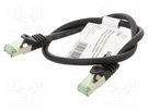 Patch cord; S/FTP; Cat 8.1; stranded; Cu; LSZH; black; 0.5m; 26AWG Goobay