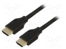 Cable; HDCP 2.2,HDMI 2.1; HDMI plug,both sides; PVC; 0.5m; black Goobay