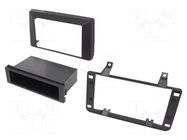 Radio frame; Dacia; 1 DIN; black; Kit: shelf,bezel,mounting frame 4CARMEDIA