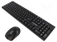 Office kit; black; universal; USB A; wireless,US layout; 10m GEMBIRD