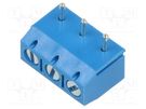 PCB terminal block; straight; 5mm; ways: 3; on PCBs; terminal; blue XINYA