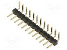 Pin header; pin strips; male; 2mm; PIN: 12; THT; on PCBs; 2A; angled HARWIN