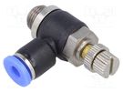 Throttle-check valve; -0.95÷15bar; nickel plated brass,PBT PNEUMAT