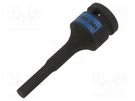 Socket; hex key,socket spanner,impact; HEX 7mm; 1/2"; 80mm KING TONY