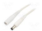 Cable; 1x1mm2; DC 5,5/2,1 socket,DC 5,5/1,7 plug; straight; 0.5m WEST POL