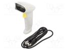 Barcode scanner; white; Interface: USB; 1D QOLTEC