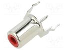 Socket; RCA; female; straight; THT; nickel plated; Marker: red CLIFF
