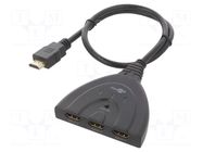 Switch; HDCP 2.2,HDMI 2.0; 3D,4K,HDCP; 0.55m; Out: HDMI plug GOOBAY