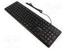 Keyboard; black; USB A; wired,RU layout; 1.4m GEMBIRD
