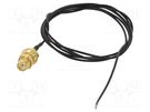 Cable; 50Ω; 1m; wires,SMA female; black; straight ONTECK