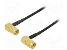 Cable; 50Ω; 1m; RP-SMA male,both sides; black; angled ONTECK