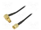 Cable; 50Ω; 1m; SMA male,SMA female; black; angled,straight ONTECK