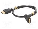 Cable; HDCP 2.2,HDMI 2.0; HDMI plug,HDMI plug 90°; PVC; 0.5m Goobay