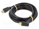 Cable; HDCP 2.2,HDMI 2.0; HDMI plug,HDMI plug 90°; PVC; 5m; black Goobay