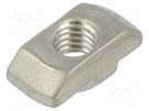 Nut; for profiles; Width of the groove: 8mm; stainless steel FATH