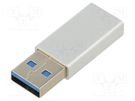 Adapter; OTG,USB 3.0; USB A plug,USB C socket; 5Gbps; white; 3A ART