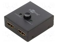 Switch; HDCP 1.4,HDMI 1.4; Input: HDMI socket x2; black GOOBAY