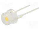 LED; 8mm; white warm; 100°; Front: convex; 2.9÷3.8V; No.of term: 2 OPTOSUPPLY
