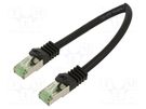 Patch cord; S/FTP; Cat 8.1; stranded; Cu; LSZH; black; 0.25m; 26AWG Goobay