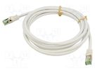 Patch cord; S/FTP; Cat 8.1; stranded; Cu; LSZH; white; 15m; 26AWG Goobay