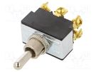 Switch: toggle; Pos: 3; DPDT; (ON)-OFF-(ON); 21A/14VDC; Leads: screw SWITCH COMPONENTS