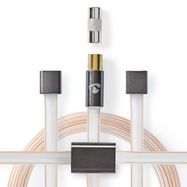 Coax Cable | IEC (Coax) Male | IEC (Coax) Male | Gold Plated | 50 Ohm | Unshielded | 2.00 m | Flat | PVC | Anthracite | Box