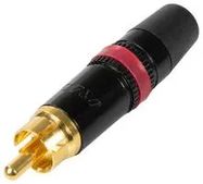 CONN, RCA, PLUG, PHONO, RED, 3.18MM