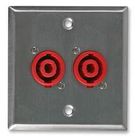 WALL PLATE, 2 X 4-POLE SPEAKER SOCKETS