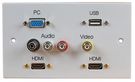 WALLPLATE, 2G, HDMI/VGA/USB A/AV
