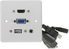 WALLPLATE, HDMI/VGA/3.5MM/USB