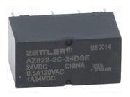 Relejs AZ822-2C-24DSE 24VDC; 0.5A/120VAC; 1A/24VDC