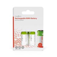 Rechargeable NiMH Battery C | 1.2 V DC | 4000 mAh | Precharged | 2-Pack | HR14