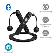 SmartLife Skipping Rope | Bluetooth® | Dual Hall sensor | LED | PVC | 3.00 m | Cordless Balls / Drawstring Bag | Black