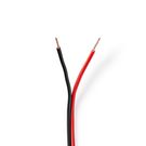 Speaker Cable | 2x 0.75 mm² | Copper | 100.0 m | Round | PVC | Black / Red | Reel