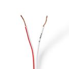 Speaker Cable | 2x 0.75 mm² | Copper | 50.0 m | Round | PVC | White | Reel