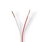 Speaker Cable | 2x 1.50 mm² | Copper | 100.0 m | Round | PVC | White | Reel