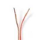 Speaker Cable | 2x 4.00 mm² | Copper | 100.0 m | Round | PVC | Transparent | Reel